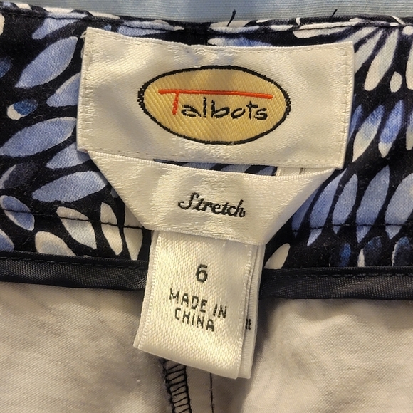 Talbots Blue and Black Floral Pants - Picture 8 of 8